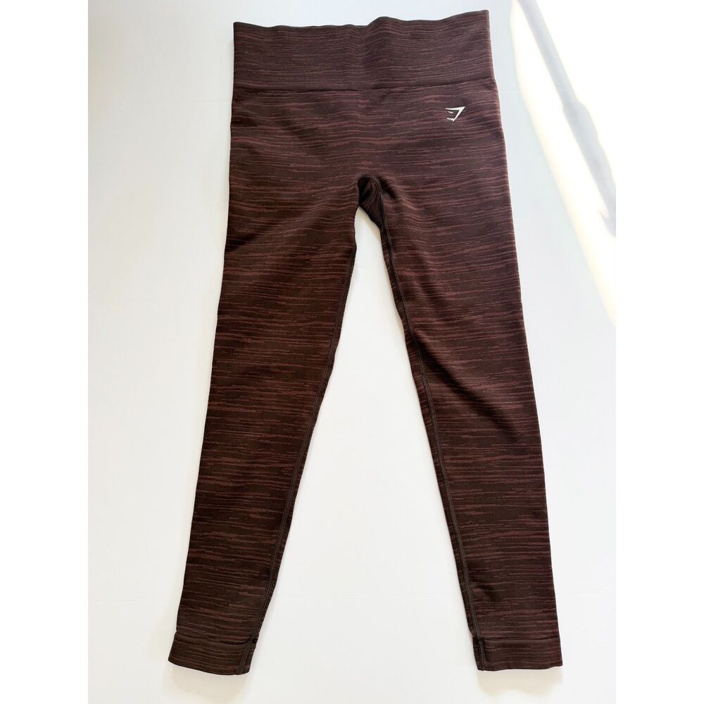 Gymshark Adapt Marl Seamless Leggings (Brown Cherry)